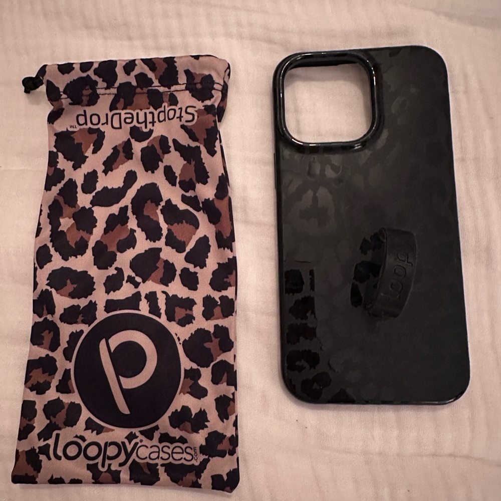 iPhone 14 Pro Max plus black leopard - lefty